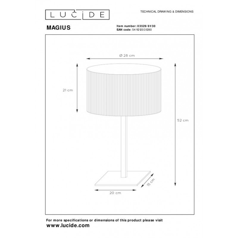Lucide Lampa stołowa MAGIUS 03529/81/30 drewno jasne i ciemne, czarny