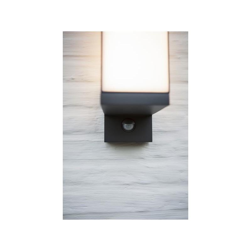 Lutec Lampa zewnętrzna ścienna CUBA - CZUJNIK RUCHU 5193811118 antracyt