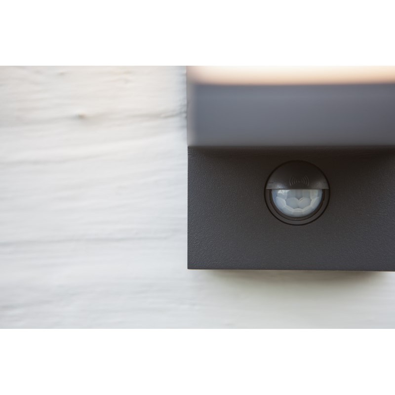 Lutec Lampa zewnętrzna ścienna CUBA - CZUJNIK RUCHU 5193811118 antracyt