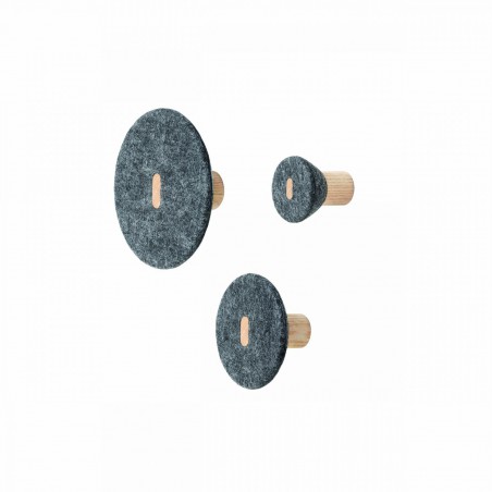 Blomus Zestaw 3 wieszaków ściennych, Gray Melange PELA