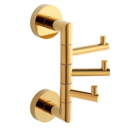 Stella Classic Wieszak potrójny ruchomy złoty połysk