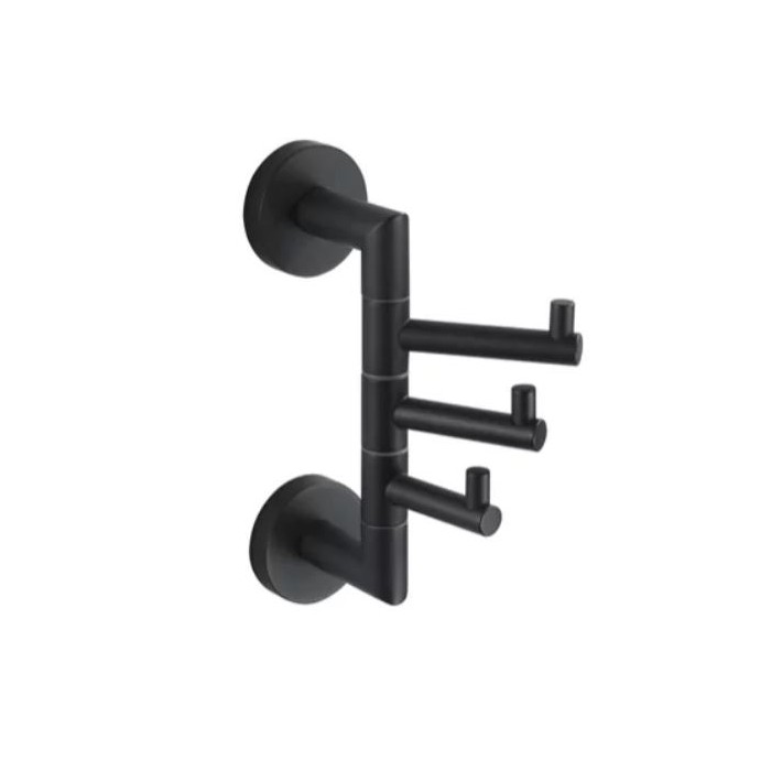 Stella Classic Wieszak potrójny ruchomy czarny mat