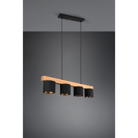 RL Lampa wisząca nowoczesna CAMERON R30654002 drewno jasne i ciemne, złoty i odcienie złota