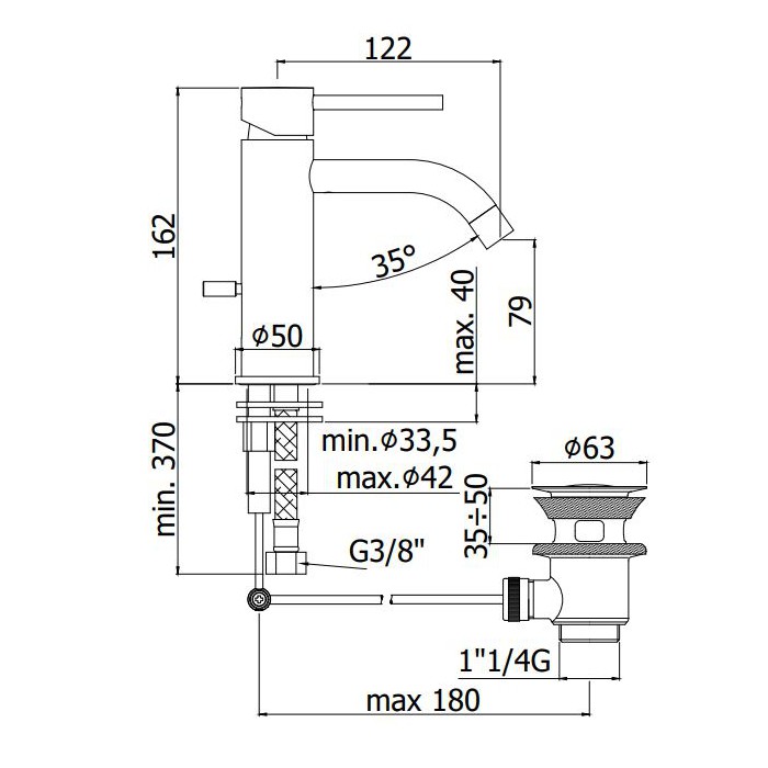 Paffoni Light Kompletna Bateria umywalkowa...