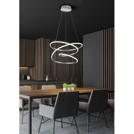 RL Lampa wisząca LED nowoczesna BOLOGNA R37051106 srebrny i odcienie srebra