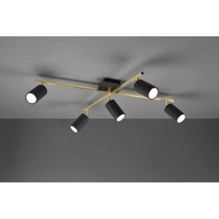 Trio Reflektor sufitowy MARLEY 612400580 czarny, złoty i odcienie złota