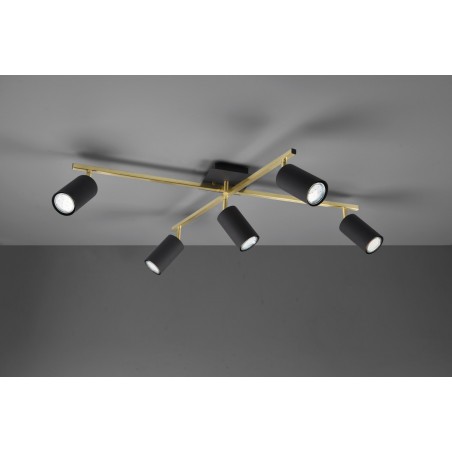 Trio Reflektor sufitowy MARLEY 612400580 czarny, złoty i odcienie złota
