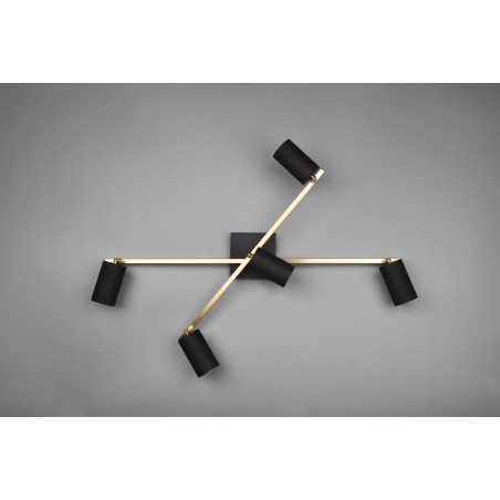 Trio Reflektor sufitowy MARLEY 612400580 czarny, złoty i odcienie złota
