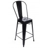 Krzesło barowe TOWER BIG BACK 76 ( Paris ) czarne
