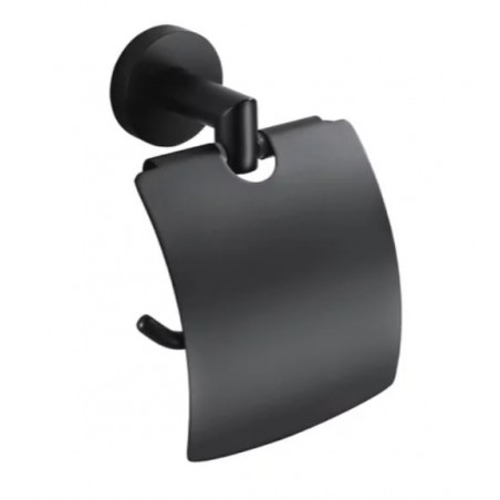 Stella Classic Uchwyt do papieru toaletowego / z osłonką czarny mat