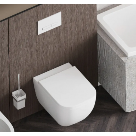 Excellent Miska Wisząca WC Ness 50x34,5 biała, z deską w/o, bezrantowa