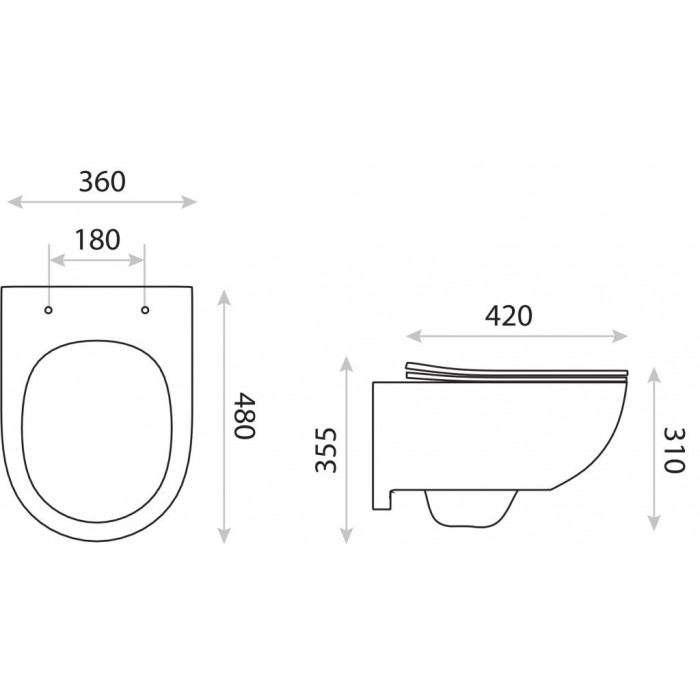 Lavita Brava Muszla Miska Wisząca WC 48x36 z...