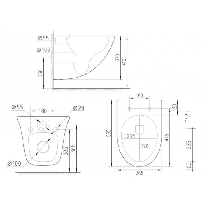 Lavita Vito Muszla Miska Wisząca WC 53,5x36,5 z...