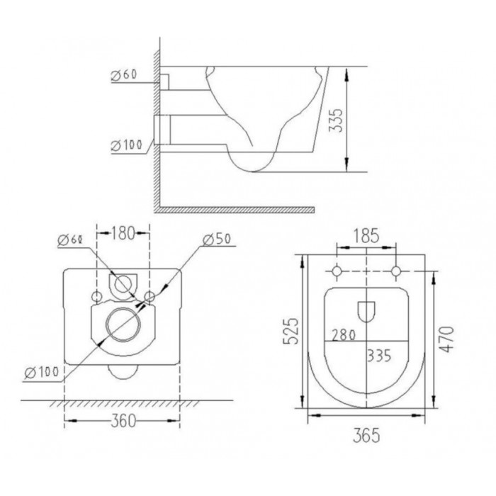 Lavita Roto Muszla Miska Wisząca WC 52,5x36,5 z...