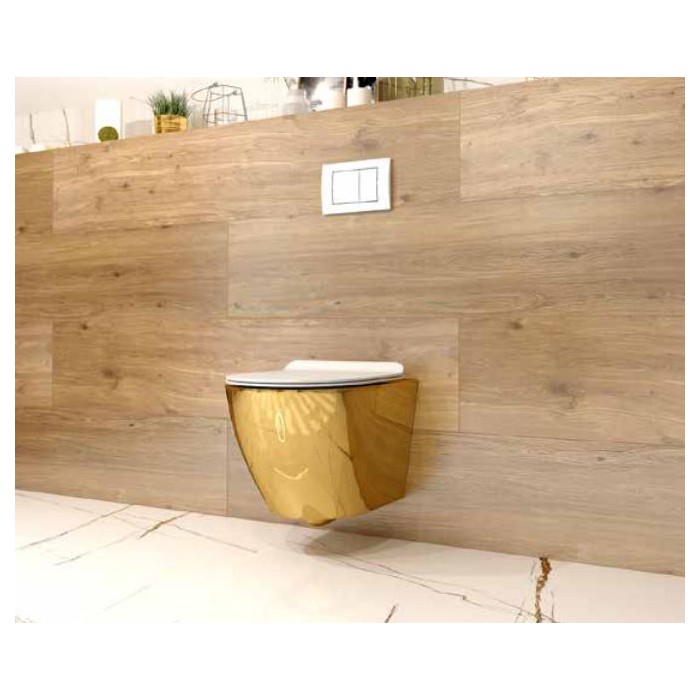 Lavita Sofi Slim Muszla Miska Wisząca WC złota...