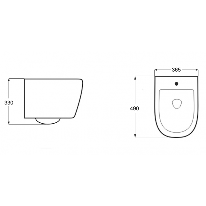 Lavita Sofi Bidet Wiszący 49x36,5 złoty / czarny