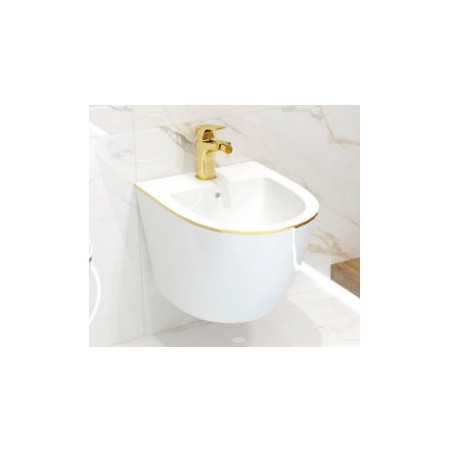 Lavita Sofi Bidet Wiszący 49x36,5 biały ze złotą linią