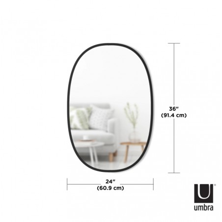 UMBRA lustro wiszące HUB OVAL 24x36 -czarne