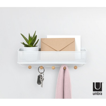 UMBRA wieszak z organizerem ESTIQUE biały