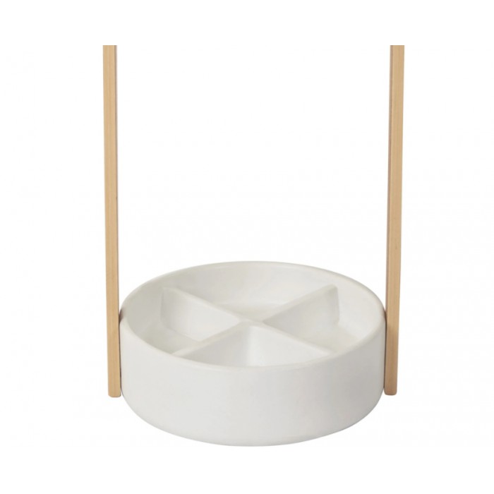 UMBRA stojak na parasolki BELLWOOD biało naturalny