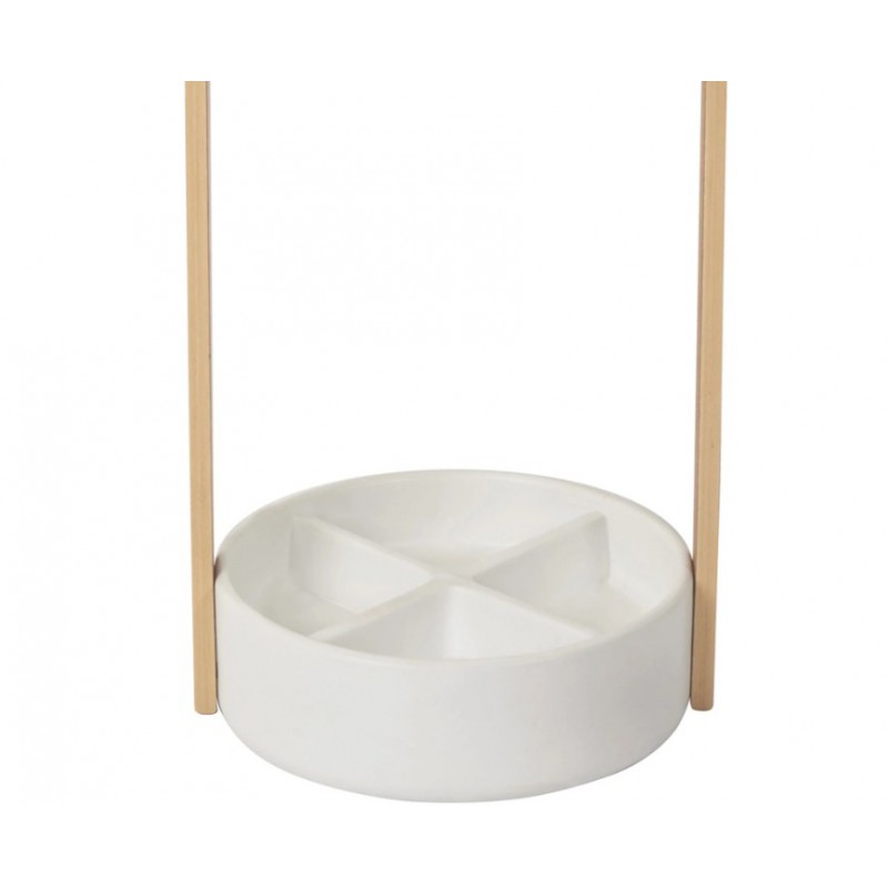 UMBRA stojak na parasolki BELLWOOD biało naturalny