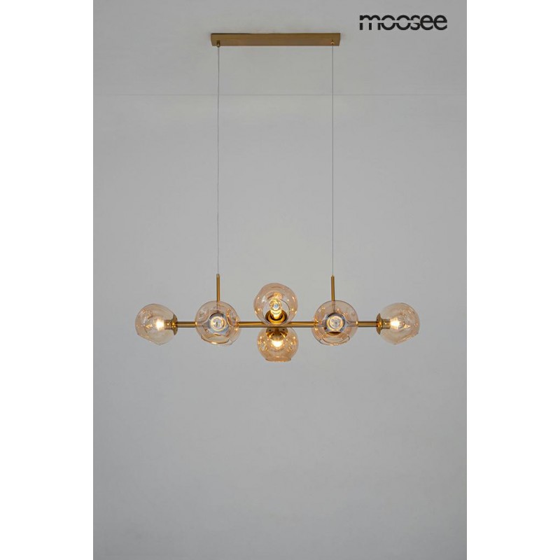 MOOSEE lampa wisząca ROMEO GOLD   złota / bursztynowa