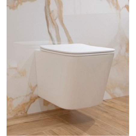 Lavita Prime Muszla Miska Wisząca WC 50,5x38,5 z deską w/o, bezrantowa półotwarta