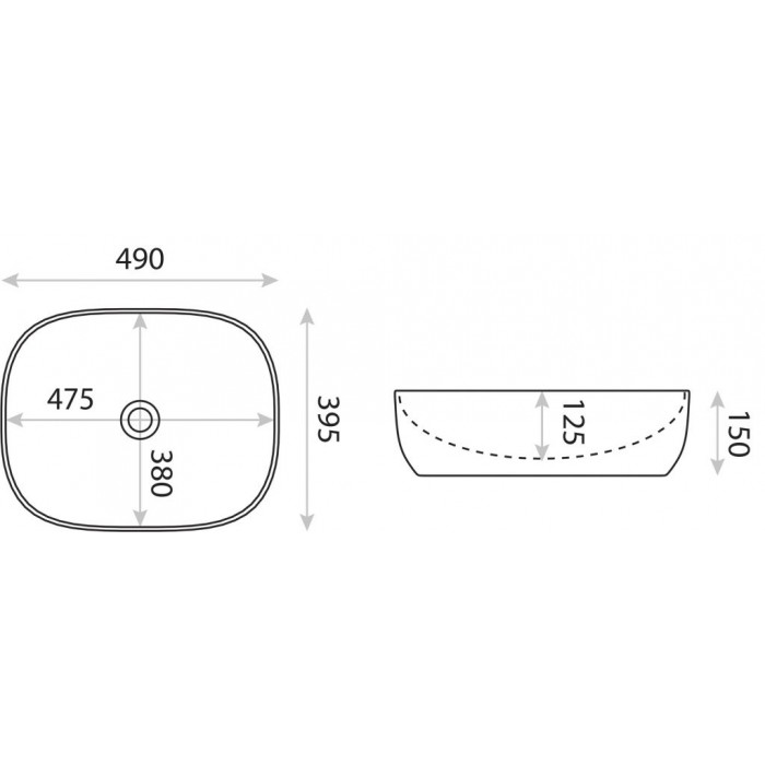 Lavita Giro umywalka nablatowa 49x39,5 biała