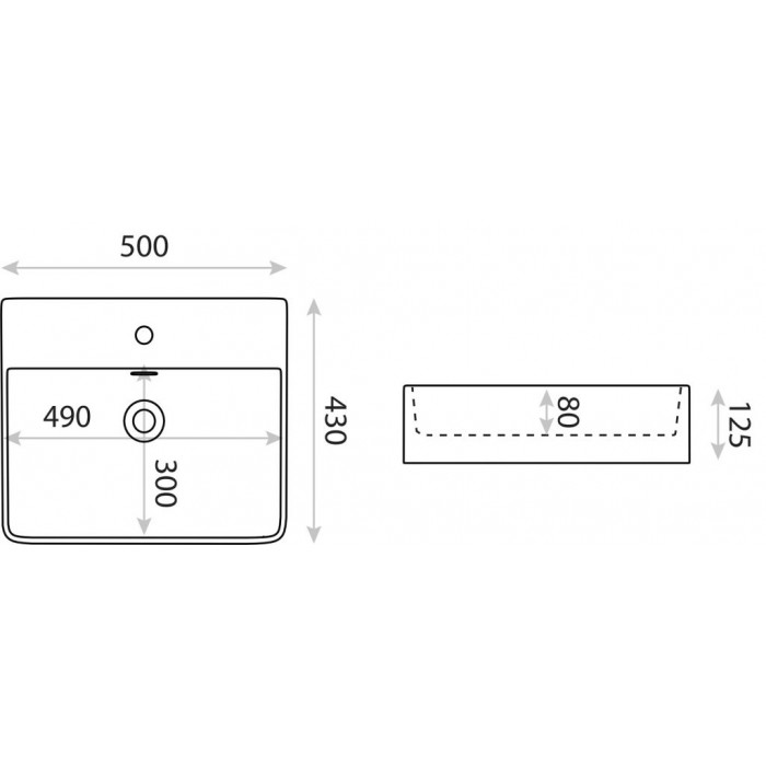 Lavita Altaya Mini umywalka nablatowa 50x43 biała