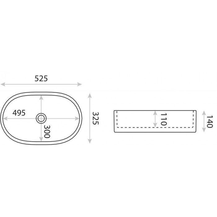 Lavita Alto umywalka owalna nablatowa 52,5x32,5...
