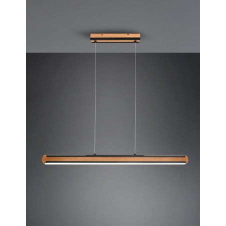 Trio Lampa wisząca LED nowoczesna DEACON 326610232 drewno jasne i ciemne, czarny