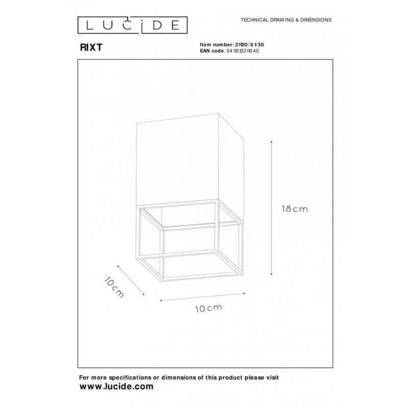 Lucide Lampa natynkowa RIXT 21120/01/30 czarny, złoty i odcienie złota