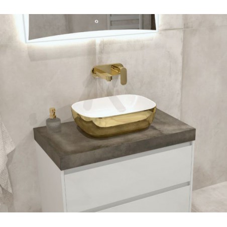 Lavita Costa umywalka nablatowa 46x32,5 złota / biała