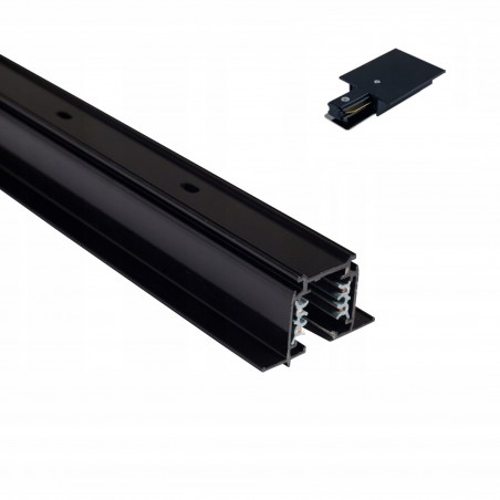 Aqform szynoprzewód trójfazowy wpuszczany 3 m, zestaw 3w1, czarny, szyna