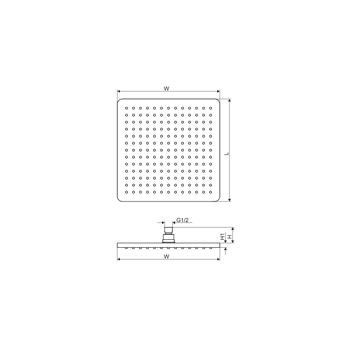Excellent Głowica Prysznicowa 20 Kwadratowa...