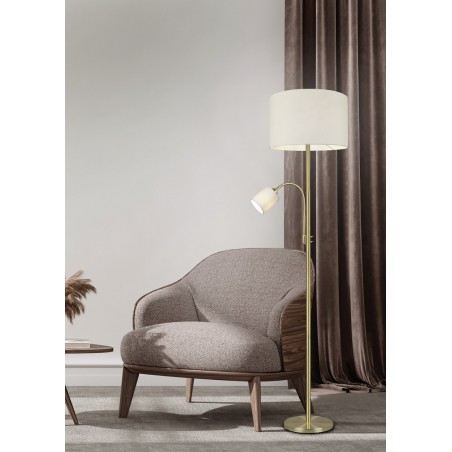 Trio Lampa podłogowa HOTEL 403900208 złoty i odcienie złota, beżowy