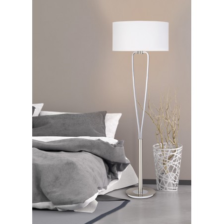 Trio Lampa podłogowa PARIS II 400200107 srebrny i odcienie srebra, biały