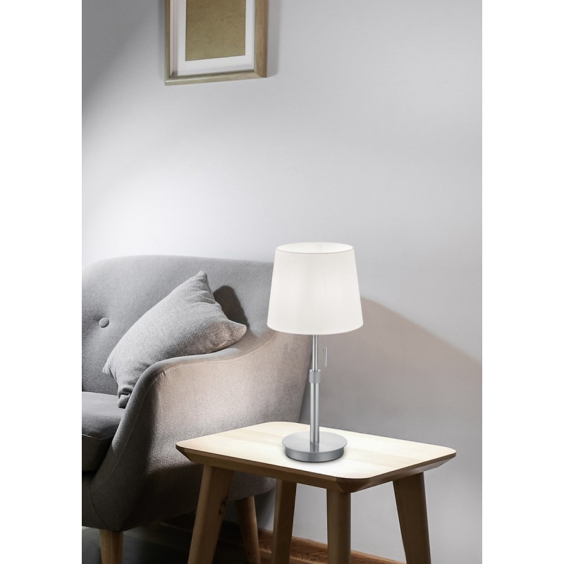 Trio Lampa stołowa LYON 509100107 srebrny i odcienie srebra, biały