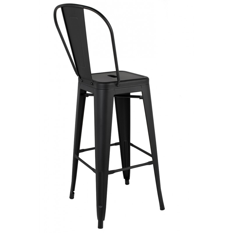 Krzesło barowe TOWER BIG BACK 76  ( Paris ) czarne
