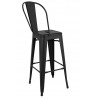 Krzesło barowe TOWER BIG BACK 76 ( Paris ) czarne