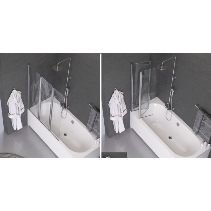 Excellent Fliper Parawan 3-Częściowy 120X140 Lewy