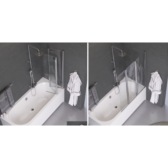 Excellent Fliper Parawan 3-Częściowy 120X140 Prawy