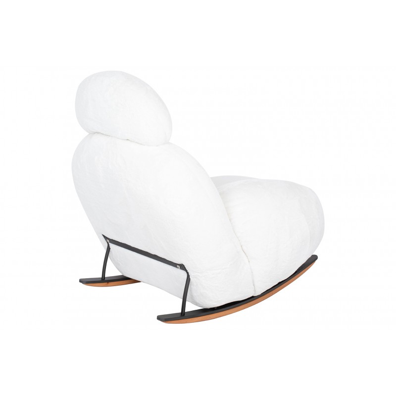 Fotel bujany PLUSH FUR biały