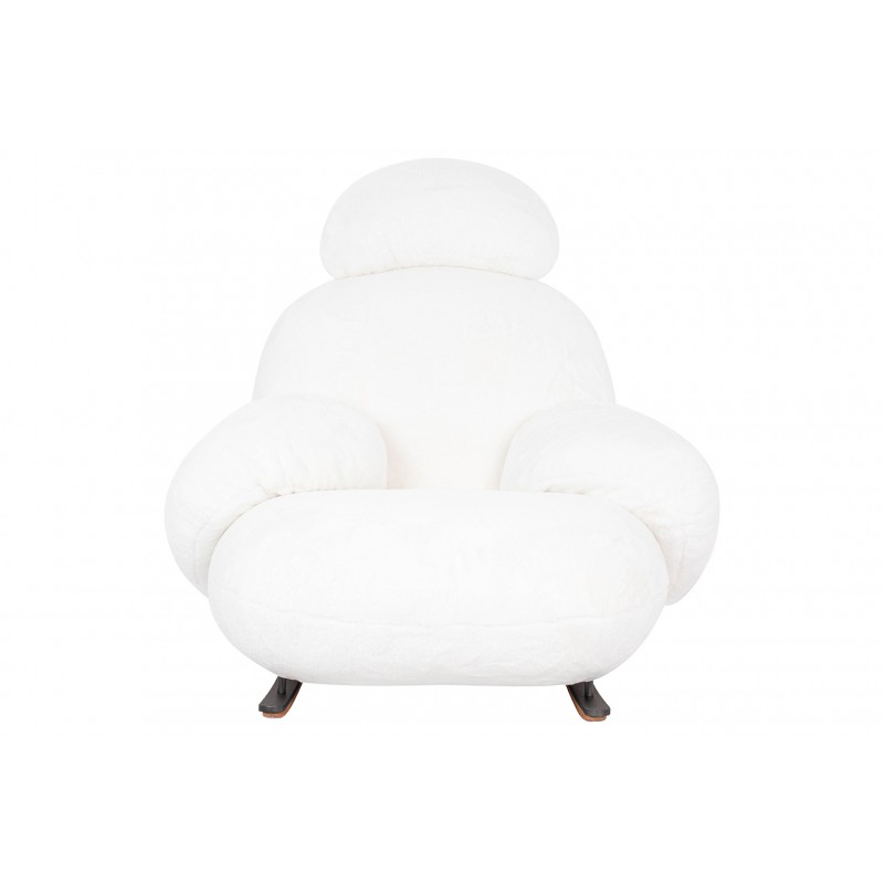 Fotel bujany PLUSH FUR biały