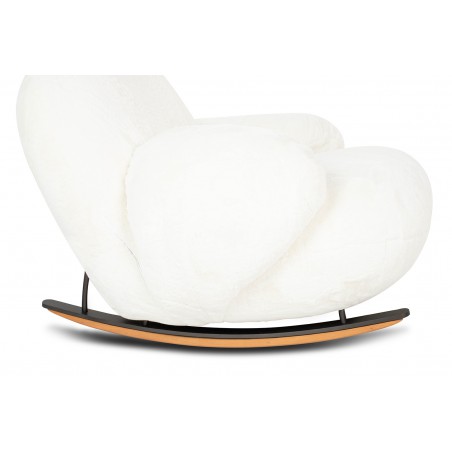 Fotel bujany PLUSH FUR biały