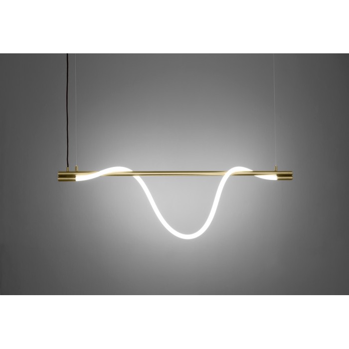 Zaho Lampa wisząca Spritzer 3000K 140 cm mosiądz