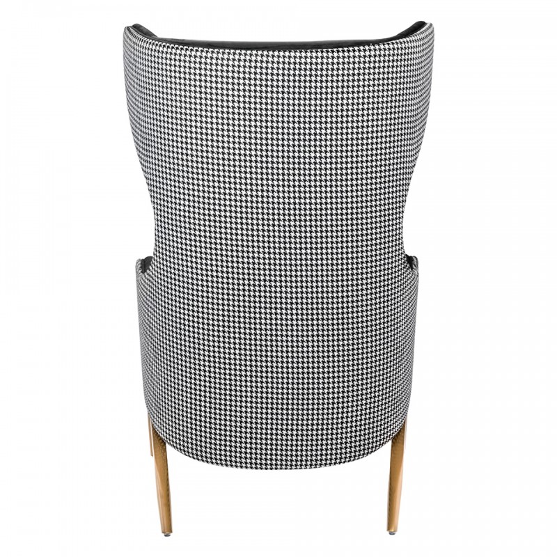 Fotel HAMPTON VELVET czarny / pepitka