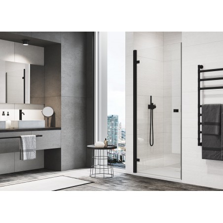 Sanswiss ANNEA Drzwi do wnęki jednoczęściowe z profilem przyściennym 1000x2000 mm czarny mat