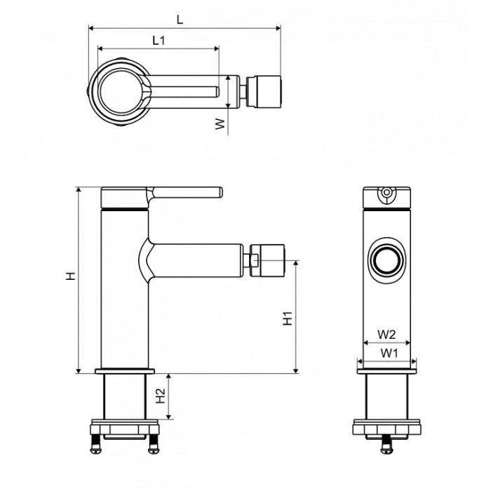 Excellent PI Bateria bidetowa stojąca złota PVD