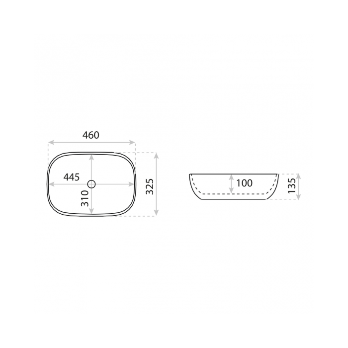 Umywalka nablatowa Costa Black Line 46x32,5...